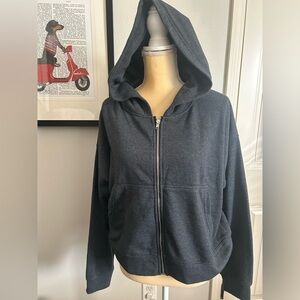 NEW FP Movement by Free People Full Zip Cropped Hoodie Gray Sz S
